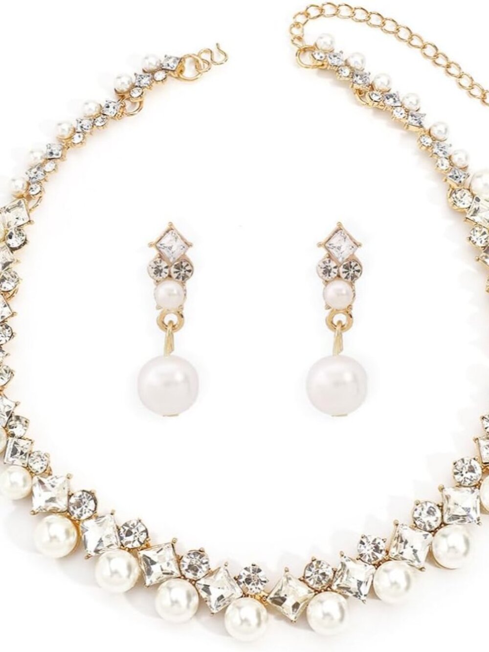 Pearl Jewelry Set Gold Rhinestone Jewelry Necklaces Bridal Wedding Necklace Jewe